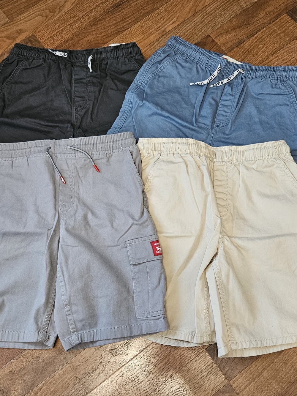 Levi's Kid's Cargo & Drawstring Shorts — Black, Blue, Gray, Cream